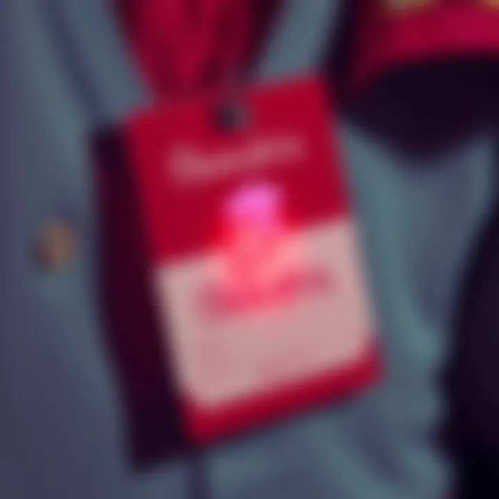 A 2002 Chick-fil-A employee badge featuring the iconic logo and a name tag with memories of the past.