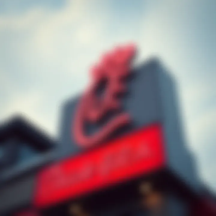 A close-up of a Chick-fil-A store sign featuring the brand's logo with a prominent 'K'