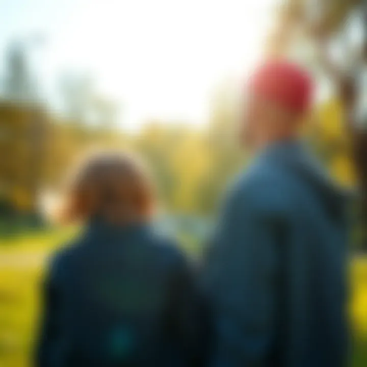 A parent and child enjoying a sunny day in a park, symbolizing nurturing and empowerment in parenting.