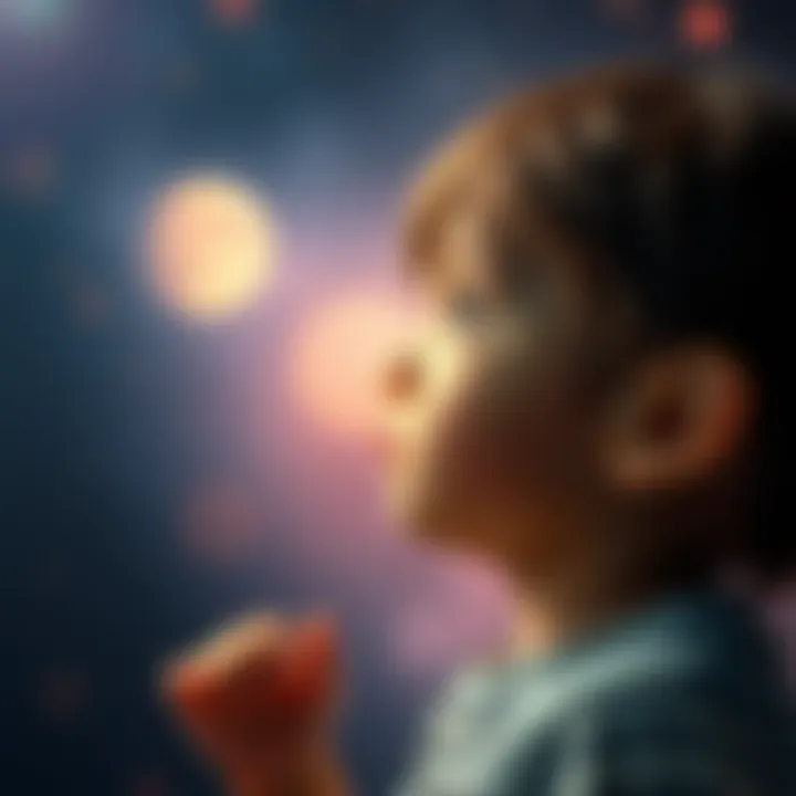 A child gazes thoughtfully into the distance, experiencing a moment of introspection about life and out of body experiences.