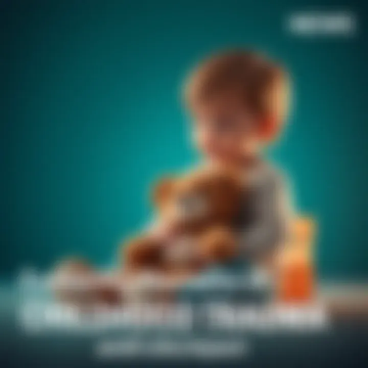 A child sits on the floor, holding a teddy bear with a worried expression, representing feelings of childhood trauma