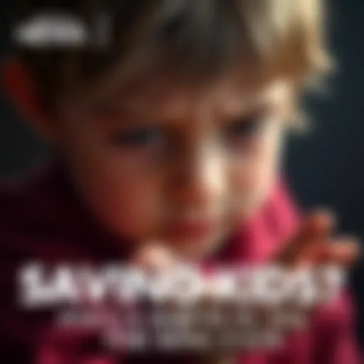 A child looks sadly at a broken ring in their hand, symbolizing misplaced priorities over children's welfare