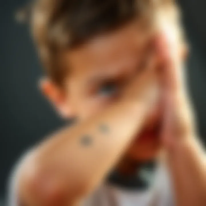A young child showing visible skin markings on their arm, possibly hinting at past-life connections.