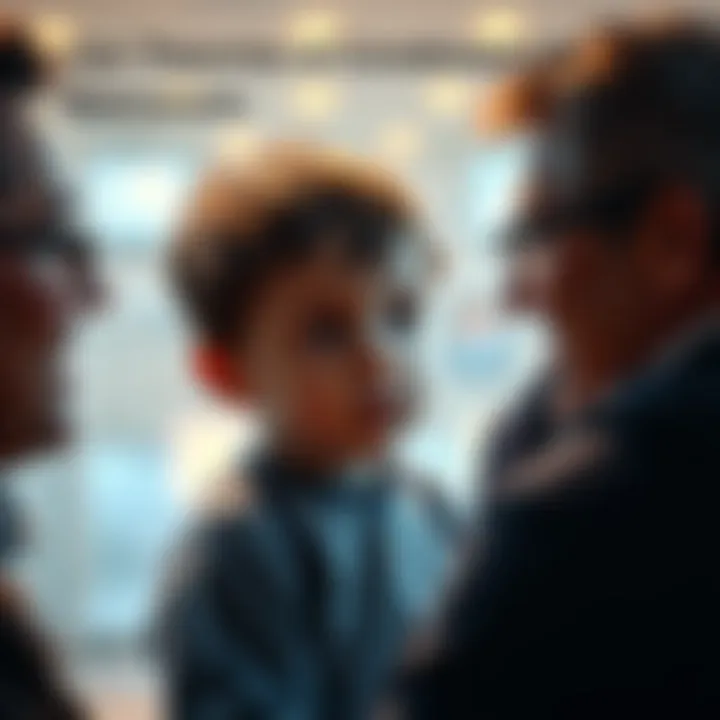 A young child sharing stories about their past life experiences with adults, showcasing expressions of curiosity and wonder.