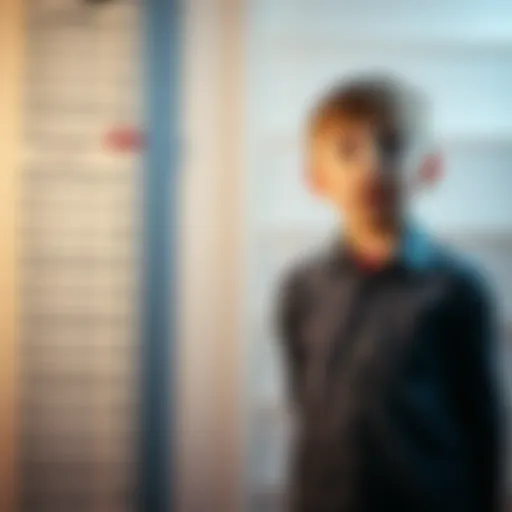 A young boy stands tall next to a height chart, with a surprised expression, showing a marked height difference from January to May 2003.