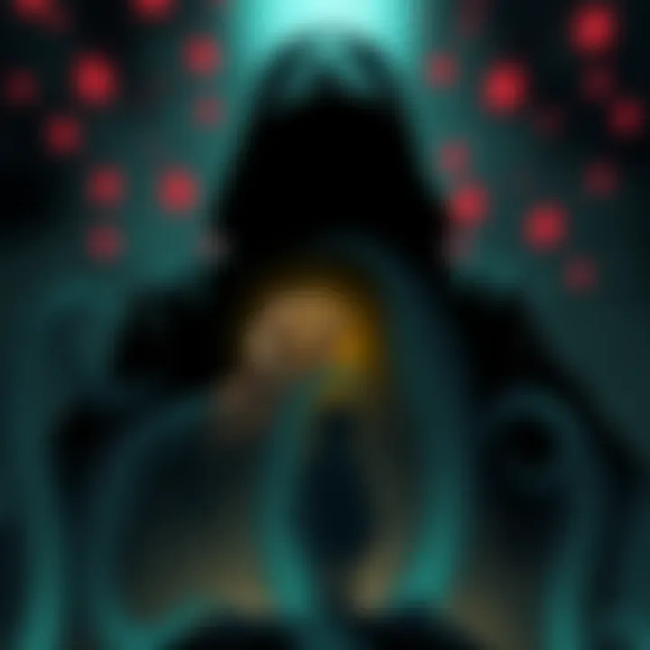 Child Trafficking Network Illustration Illustration showing a dark shadowy figure representing John David Norman orchestrating a trafficking ring with connections to powerful figures.