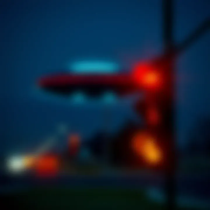 A capsule-shaped object hovers silently by traffic lights in Lodi, California, evoking memories of a childhood encounter.