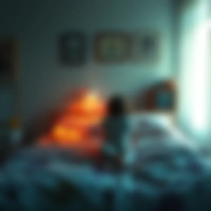 A person sitting on their bed, looking thoughtful with nostalgic items around them, reflecting on childhood dreams and memories.