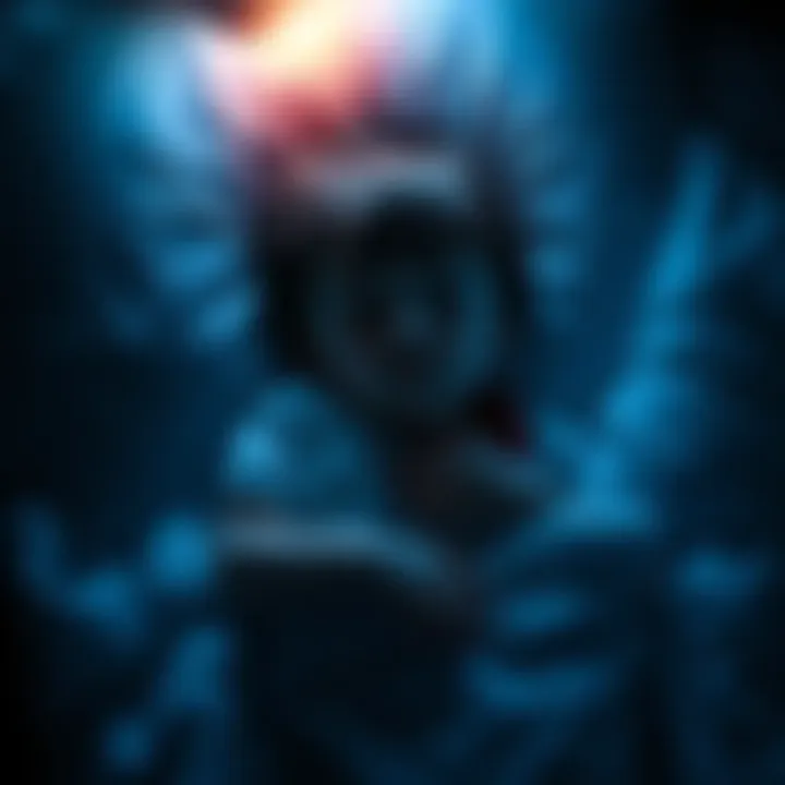 Childhood Fever Dream A child lying in bed, surrounded by dark silhouettes and a faint glow, depicting a fever dream experience.