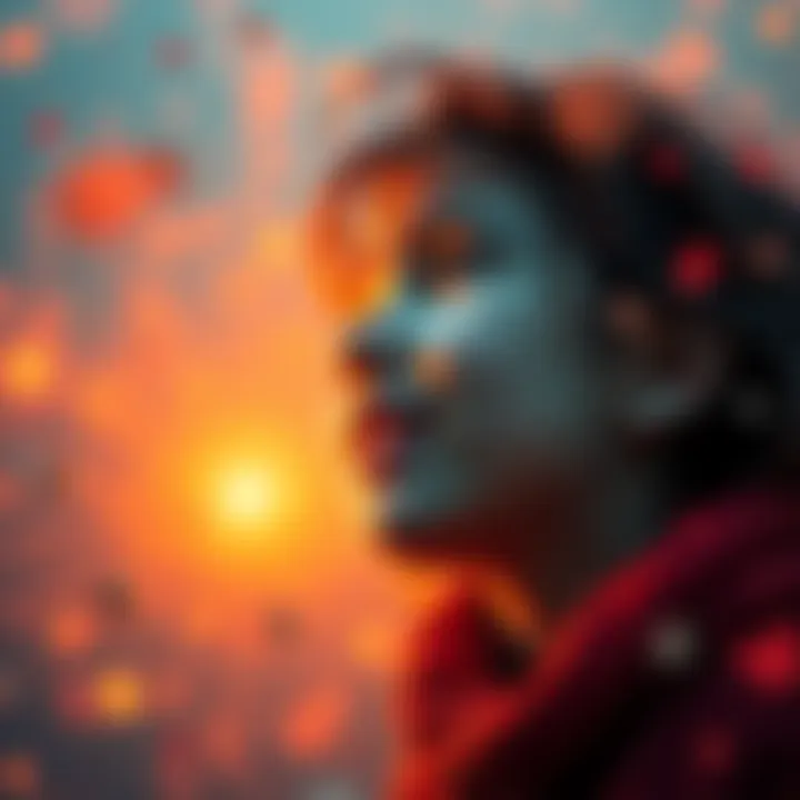 A person reflecting on their vibrant childhood while facing challenges of anxiety and loneliness as an adult.