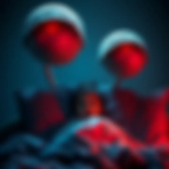 A child in bed looking scared as two large, growing balls loom over them, symbolizing fear and confusion.