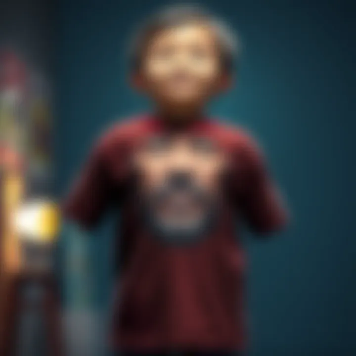 Child's T-shirt with man's face design A child's T-shirt featuring an unusual design that resembles a man's face, sparking discussions among parents and people online.