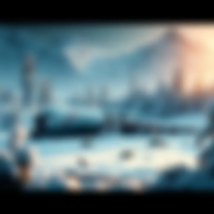 A wrecked airplane in the snowy Andes mountains, surrounded by trees and debris, symbolizing the tragic crash of a Chilean soccer team.