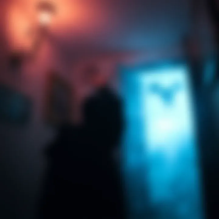 A person feeling chills in a dimly lit room, with a cold breeze and unsettling sounds around them.