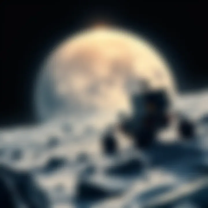 China Mining Helium-3 on the Moon An illustration showing China's lunar rover mining Helium-3 on the Moon's far side, with Earth visible in the distance.