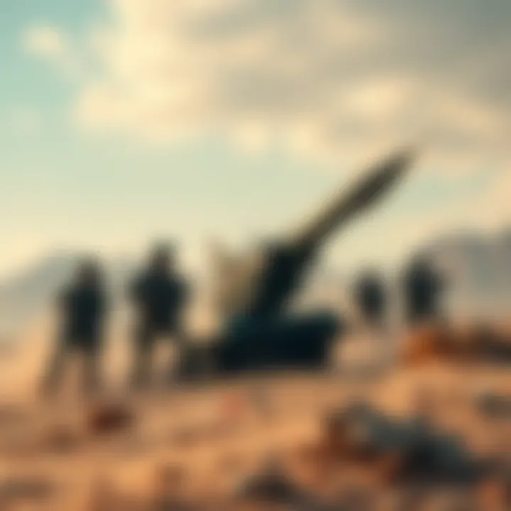 Chinese soldiers conducting tests of hypersonic weapons on Iranian terrain