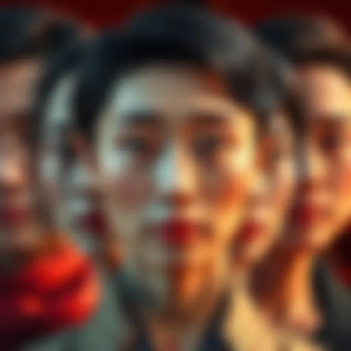 A group of people showcasing diverse facial features representative of ethnically Chinese characteristics