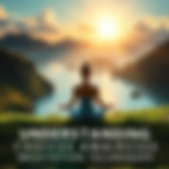 A tranquil scene depicting a person meditating in nature, symbolizing choiceless awareness