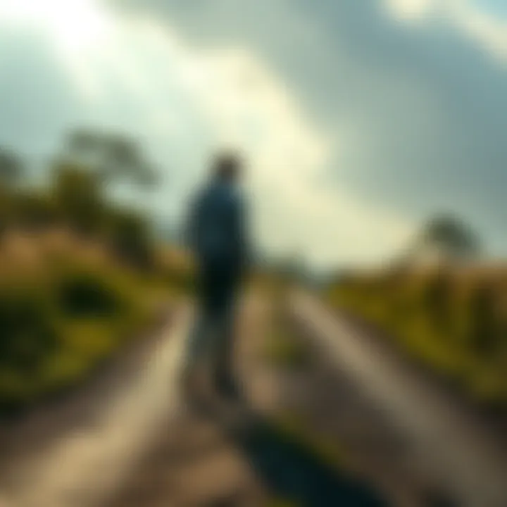 A person standing at a fork in the road, contemplating which path to take, symbolizing the power of choices in life.