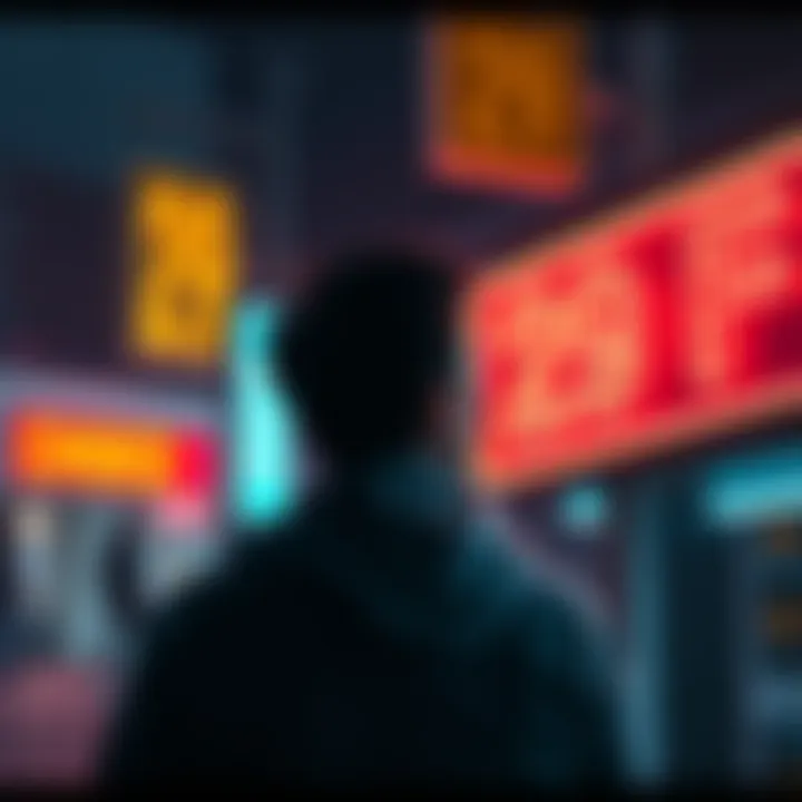 A person pondering choices in front of a sign marked 29 F, highlighting perception and decision-making.