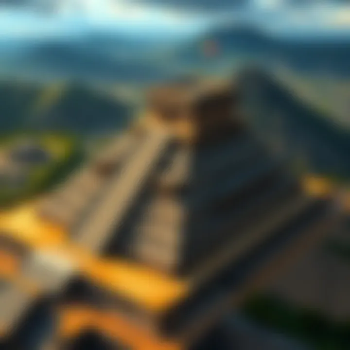 Cholula Pyramid Aerial view of the Cholula Pyramid, showcasing its large size and surrounding landscape