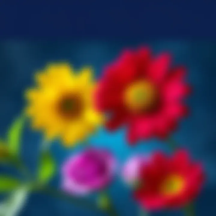 Two colorful flowers, each representing a different tarot message, are displayed invitingly.