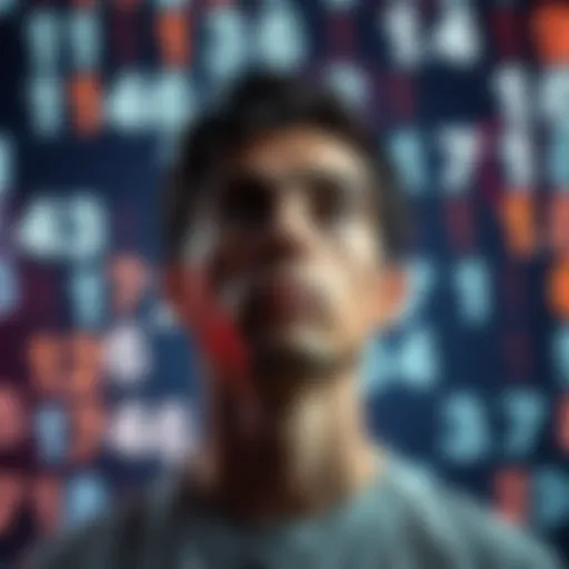 A person looking thoughtful with numbers from 1 to 100 displayed around them, reflecting on their choice.
