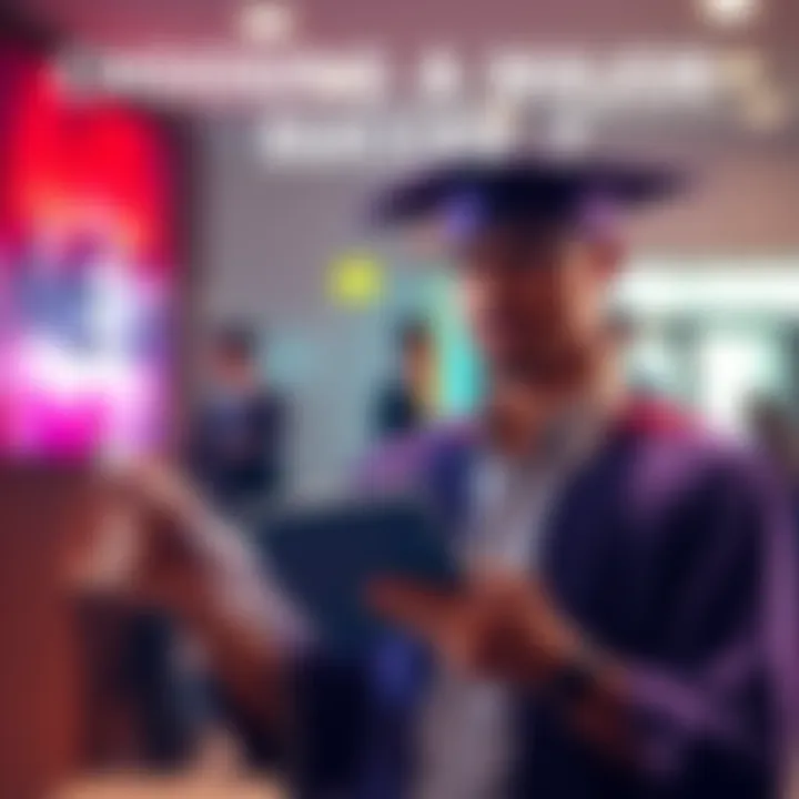 A person analyzing options for a bachelor's degree related to real estate, including Marketing, Finance, and Management.