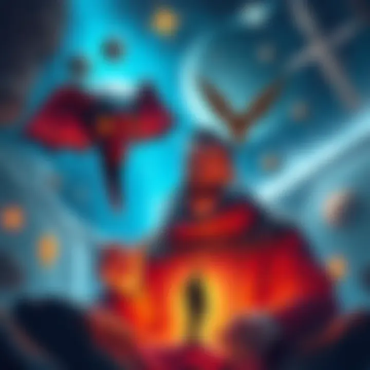 Chris Bledsoe and Hathor in a futuristic setting A depiction of Chris Bledsoe with an alien figure named Hathor, surrounded by symbols related to space and an apocalyptic theme.