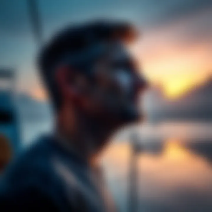 Chris Batts looking contemplative, with a serene background representing personal transformation after his near-death experience