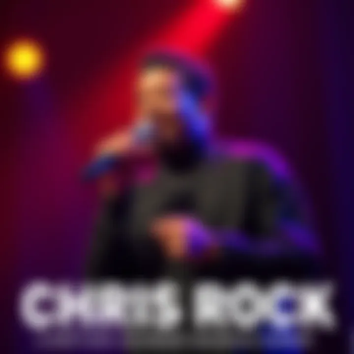 Chris Rock on stage delivering a comedic performance with a microphone in hand