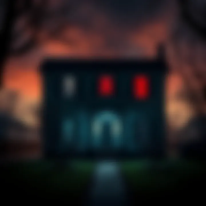 A dark and eerie view of Chris Watts' home with an ominous atmosphere, suggesting paranormal activity inside.