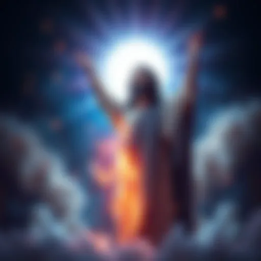 A peaceful figure surrounded by light, symbolizing Christ consciousness and love, with elements of nature in the background.