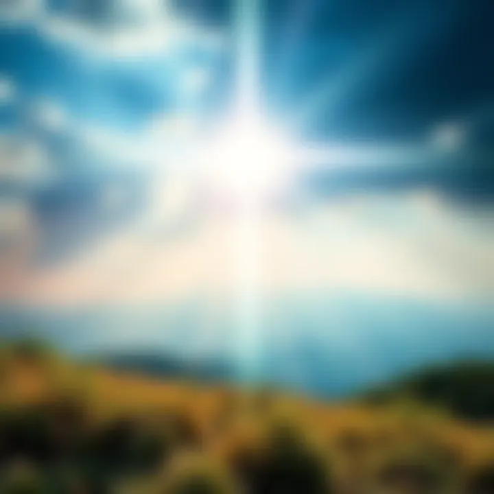 Christ as Infinite Intelligence A serene landscape symbolizing creation with a bright light representing intelligence, surrounded by nature.