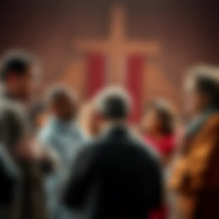 A group of diverse Christians discussing political views, expressing different opinions about MAGA and eschatology.