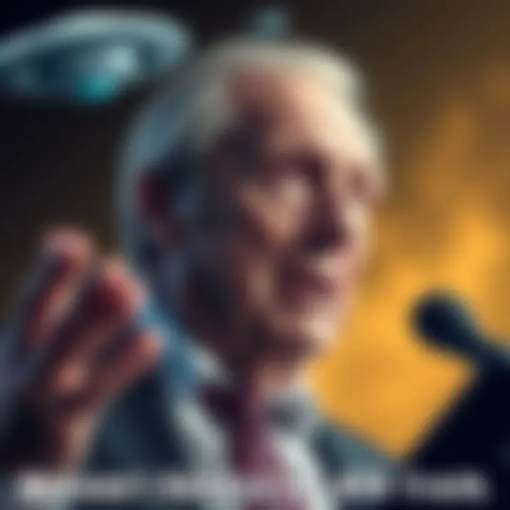 Christopher Mellon discussing UFO truths with a concerned expression