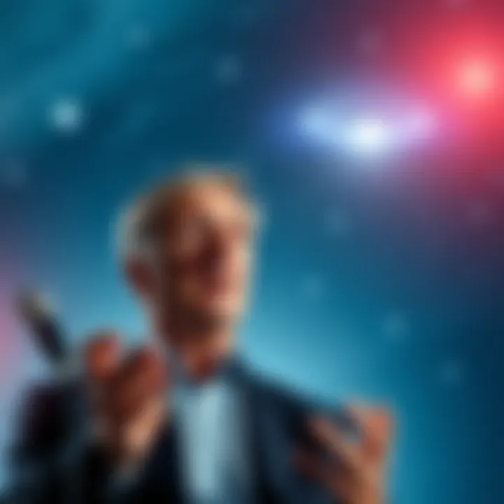 Christopher Mellon Discusses UAP Christopher Mellon speaking about Unidentified Aerial Phenomena against a starry sky backdrop