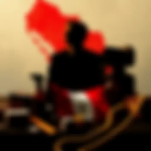 A graphic showing a silhouette of a person in a suit surrounded by drug-related items with a map of Nicaragua in the background.