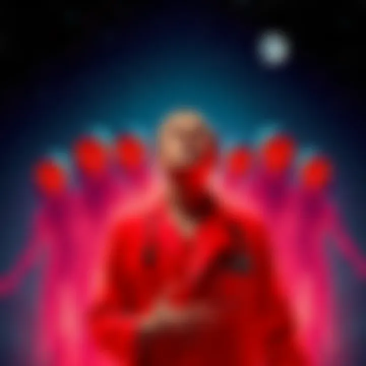 A doctor in a trance surrounded by glowing figures representing an alien council, set against a starry background.
