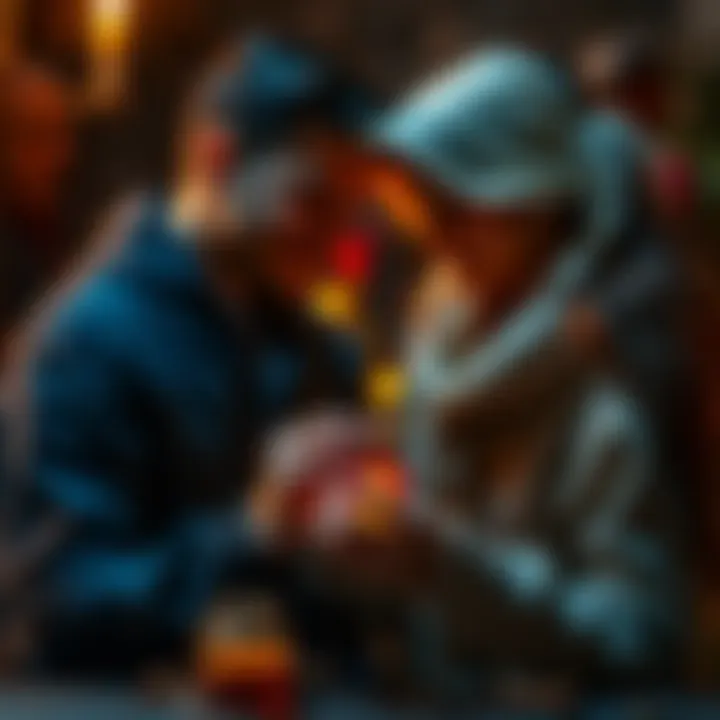 A couple sharing honey and cinnamon during a love spell ritual