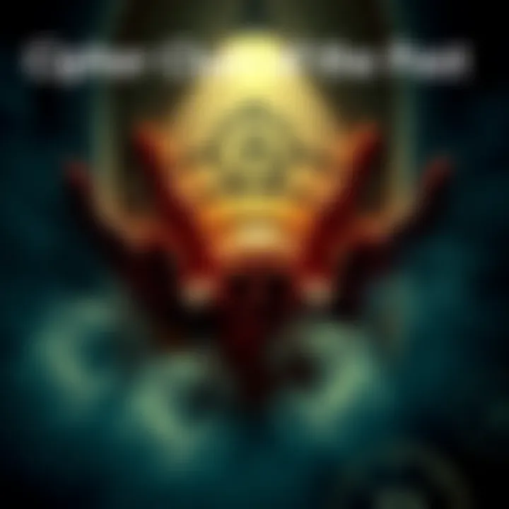 A mysterious cipher emerging from a 1960s crime scene, surrounded by symbols and shadows, evoking intrigue and curiosity.