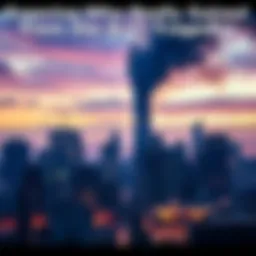 A city skyline featuring smoke rising from a building, symbolizing the impact of the 9/11 tragedy