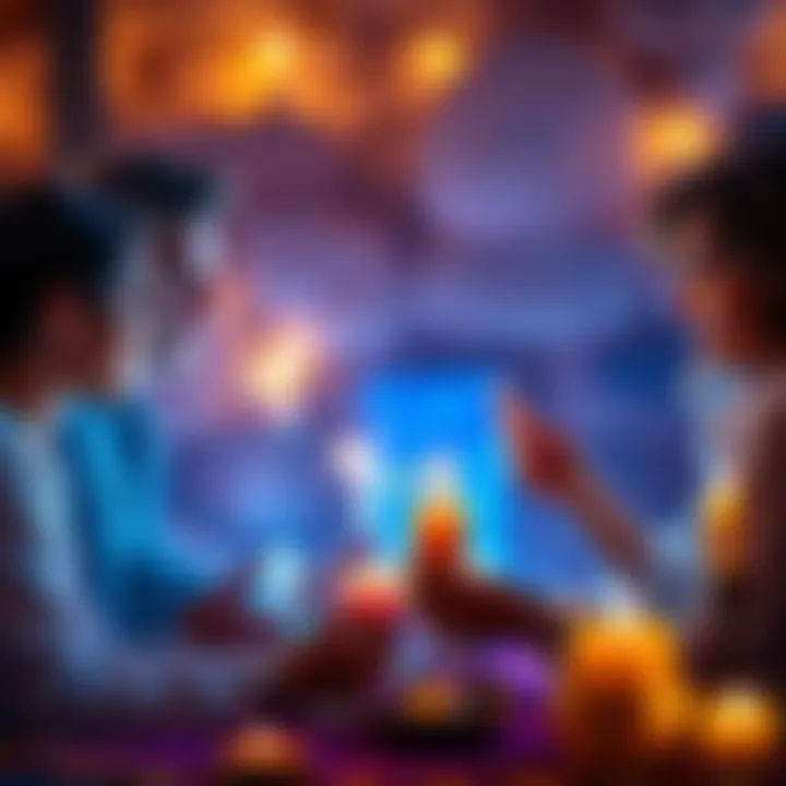 A group of people participating in clairsentience practice readings, with one person giving a reading to another, surrounded by candles and crystals.