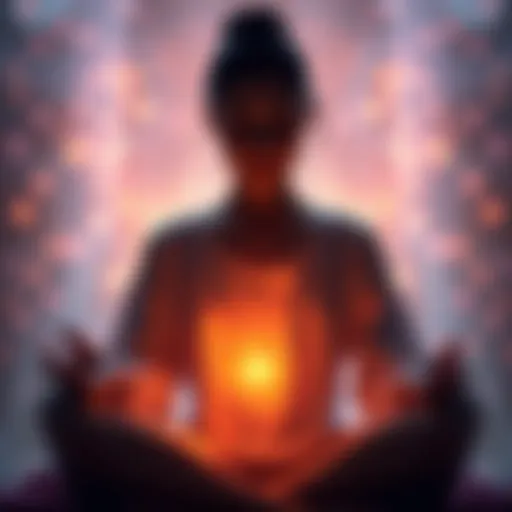 A serene person meditating, surrounded by soft, glowing light, representing clairvoyance and clairaudience development.