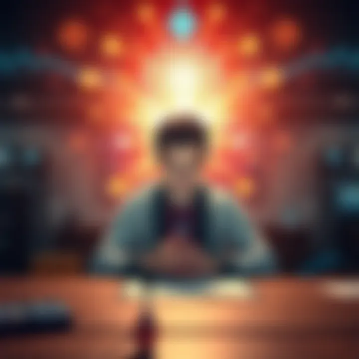 A person giving a clairvoyance reading without tools, surrounded by energy symbols and light