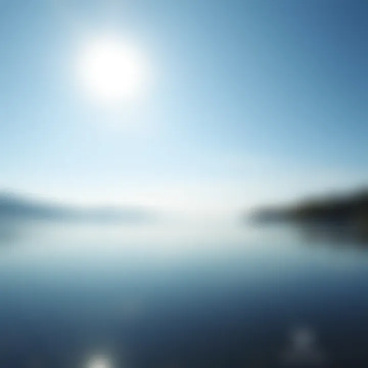 A serene landscape depicting a clear sky over a tranquil lake, symbolizing emotional clarity and intention.