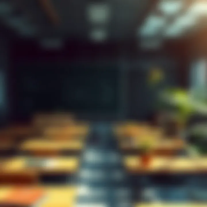 A serene classroom setting with plants and soft light, symbolizing lessons of forgiveness and peace.