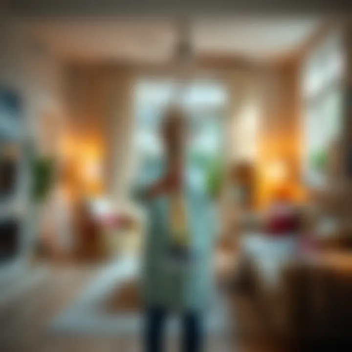 A person holding a sage bundle while standing in a cozy living room, aiming to cleanse the space of negative energy.