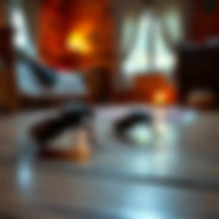 Two large bugs on a wooden floor in a bedroom after a cleansing ceremony with sage and palo santo