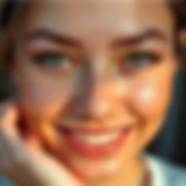 Clear Skin and Beauty Updates A person smiling with clear skin, highlighting their Cupid's bow and wide eyes.